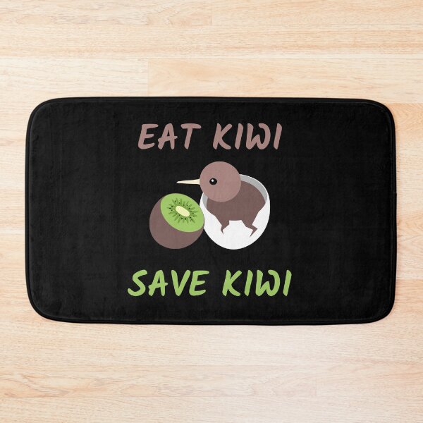 Item preview, Eat kiwi, save kiwi 2 - Kiwi bird and kiwi fruit - caption dark background designed and sold by Looking Daggers.