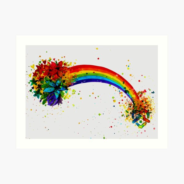 Stay at Home Rainbow Art Print