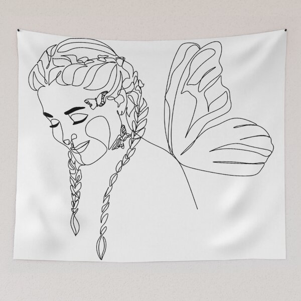 Item preview, Line Art Print. Woman With butterfly. One Line Art. Woman Line Art. Minimalist art poster. Woman print. Minimalist Line Poster, Female face designed and sold by OneLinePrint.