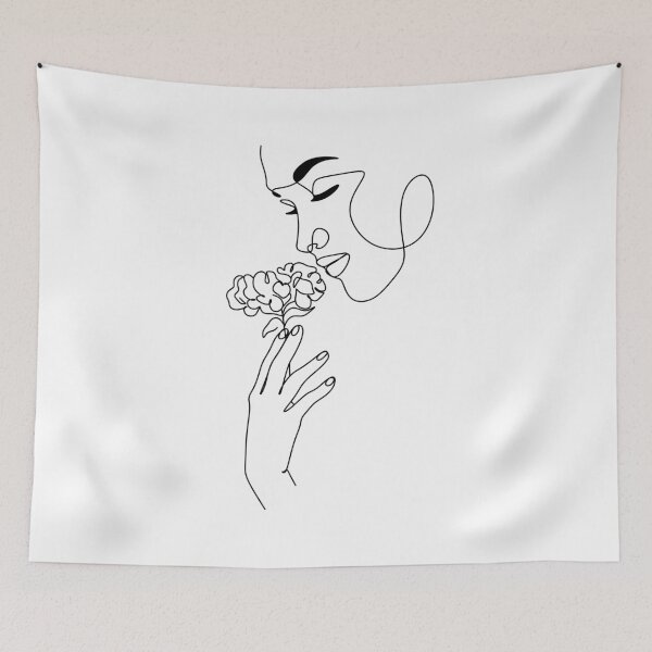 Item preview, Abstract face one line art. Portrait minimalistic style. Modern continuous line art. Fashion print.  designed and sold by OneLinePrint.