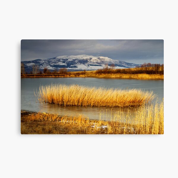 Frozen dam and Konyavska mountain Canvas Print