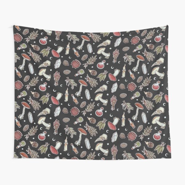 Witchy Pattern Dark Tapestry