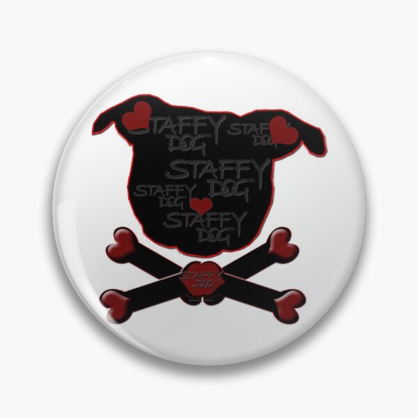 Item preview, Staffy Dogs Head and Crossbones of Love and Protection designed and sold by StaffyDognCo.
