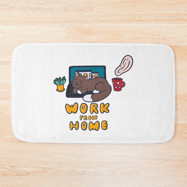 Item preview, Work from home. Laptop and cat designed and sold by HelgaScand.