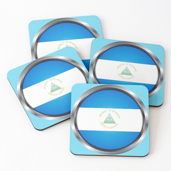 Item preview, Nicaragua Flag Round Metal Frame designed and sold by mattpanta.