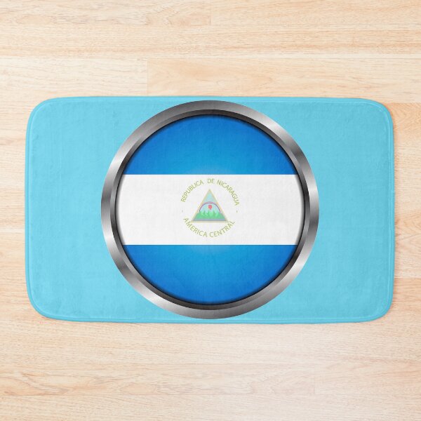 Item preview, Nicaragua Flag Round Metal Frame designed and sold by mattpanta.