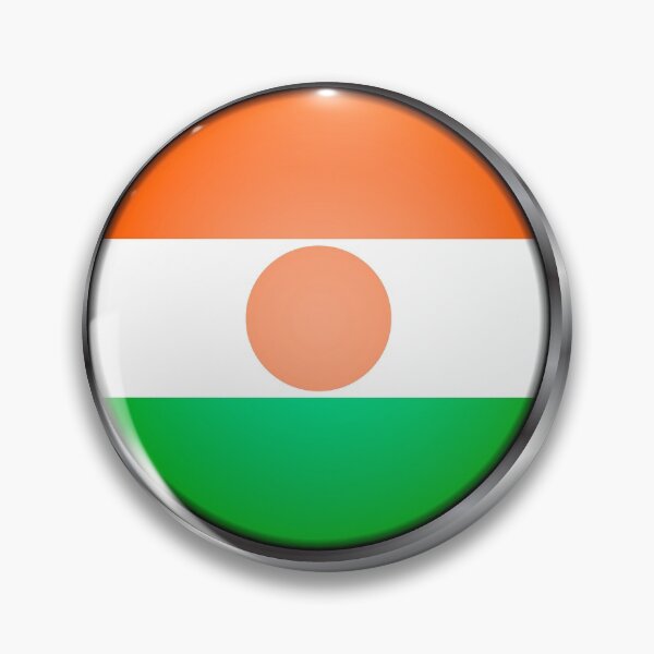 Item preview, Niger Flag Round Metal Frame designed and sold by mattpanta.