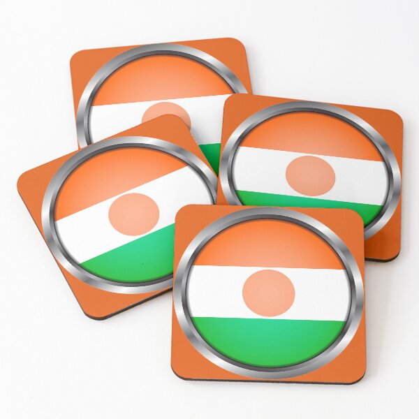 Item preview, Niger Flag Round Metal Frame designed and sold by mattpanta.