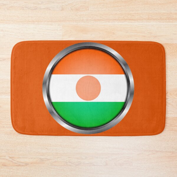 Item preview, Niger Flag Round Metal Frame designed and sold by mattpanta.