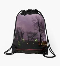 Lightning time lapse Drawstring Bag