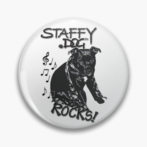 Item preview,  Staffy Dog Rocks! with music notes designed and sold by StaffyDognCo.