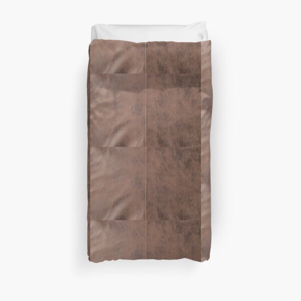 Antique Brown Vintage Worn Leather Effect Pattern Duvet Cover