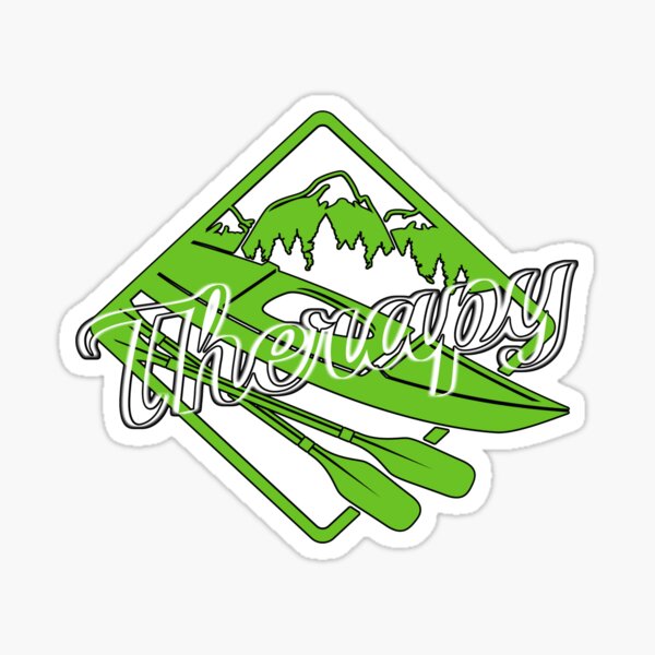 Kayak Therapy Graphic I Love Kayaking Gift Sticker