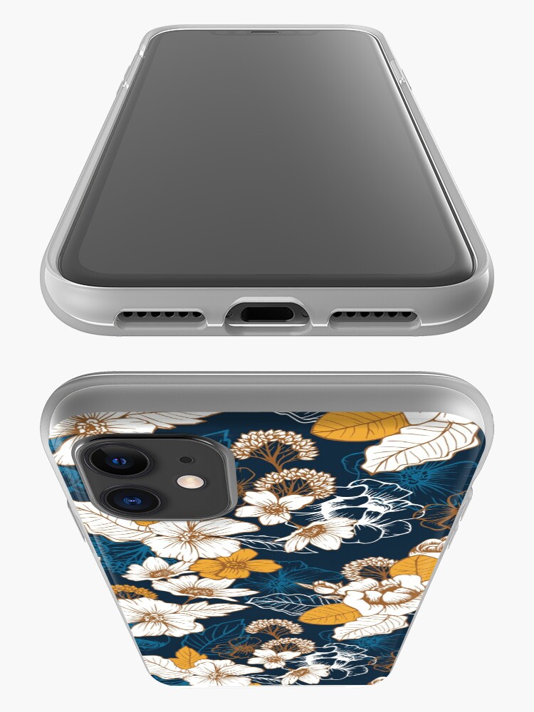 "Navy and Gold Peony and Blossom Seamless Pattern" iPhone Case & Cover by meghanmarie Redbubble
