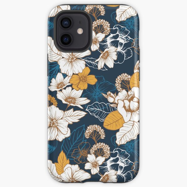 Marine und Gold Pfingstrose und Blüte nahtloses Muster iPhone Robuste Hülle