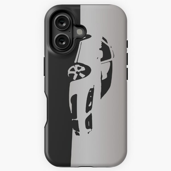 Saab 9-5, 2006 front - Gray on black iPhone Tough Case