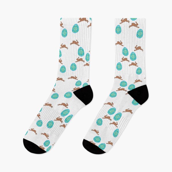 Item preview, Easter bunnies and eggs white pattern designed and sold by tetibright.