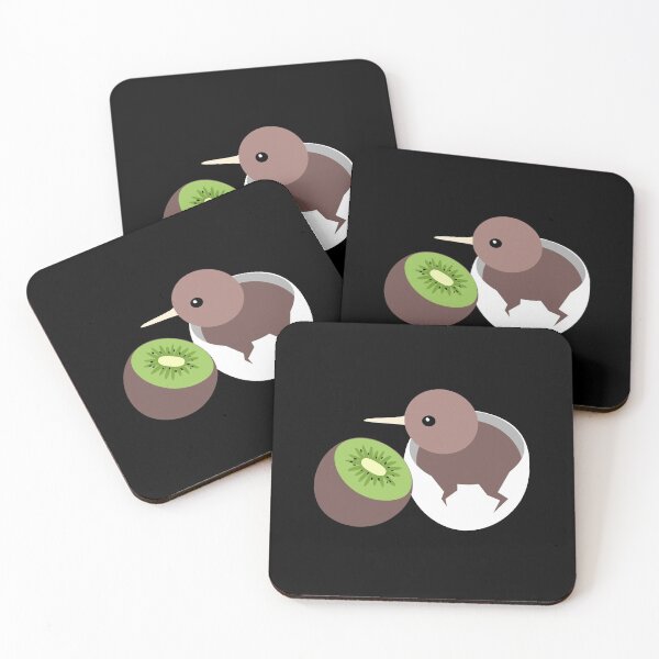 Item preview, Eat kiwi, save kiwi 2 - Kiwi bird and kiwi fruit - no caption dark background designed and sold by Looking Daggers.