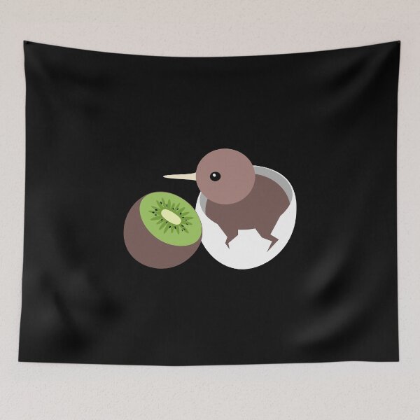 Item preview, Eat kiwi, save kiwi 2 - Kiwi bird and kiwi fruit - no caption dark background designed and sold by Looking Daggers.