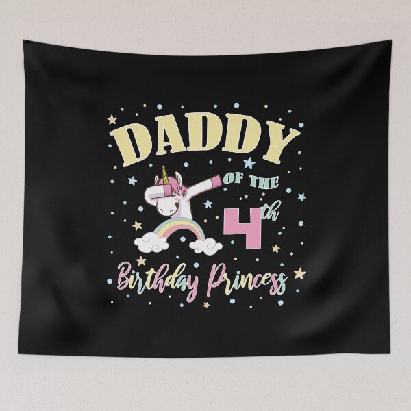 Item preview, Daddy Of The 4th Birthday Princess - 4 Year Old Unicorn Dad graphic designed and sold by Grabitees.
