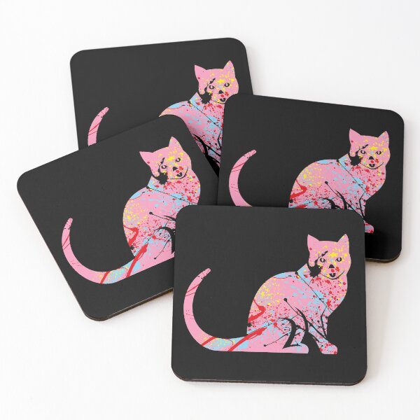 Item preview, Pink Splatter Cat designed and sold by SassyClassyMe.