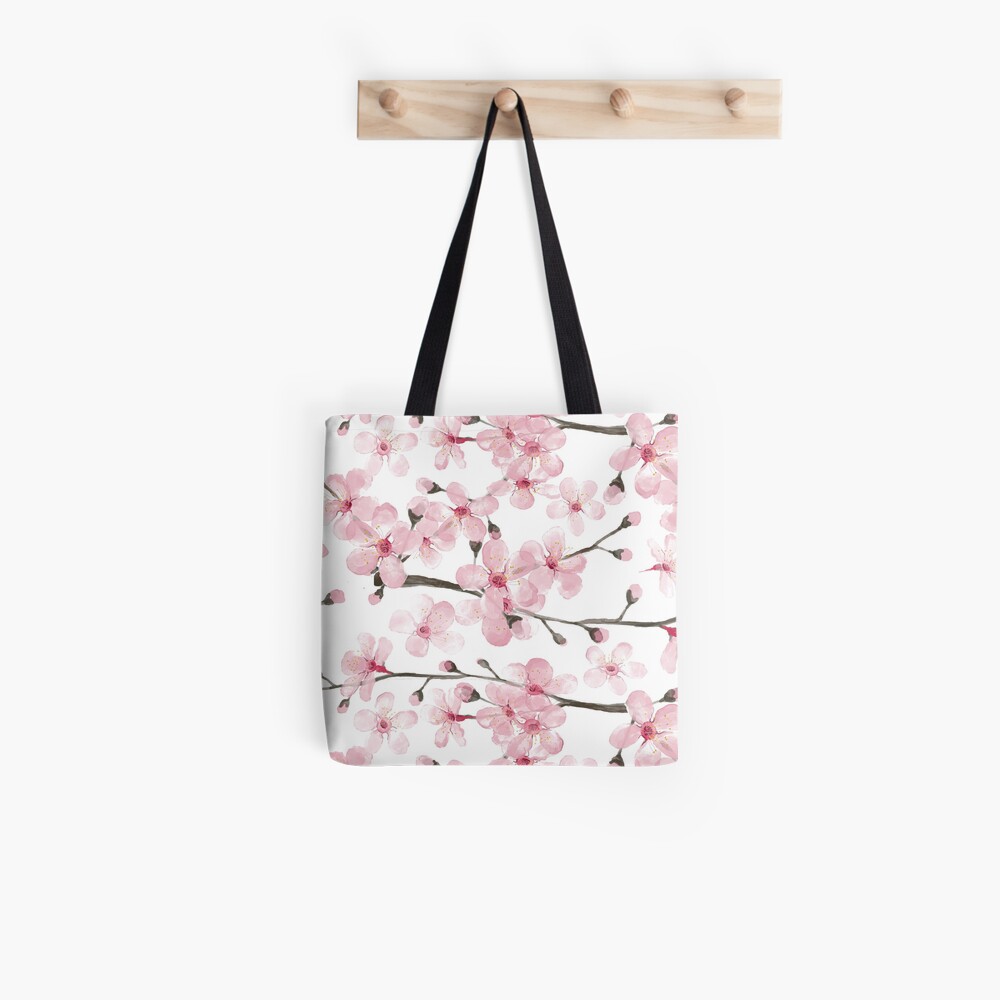 Cherry Blossom watercolor fashion and home decor by Magenta Rose Designs Tote Bag