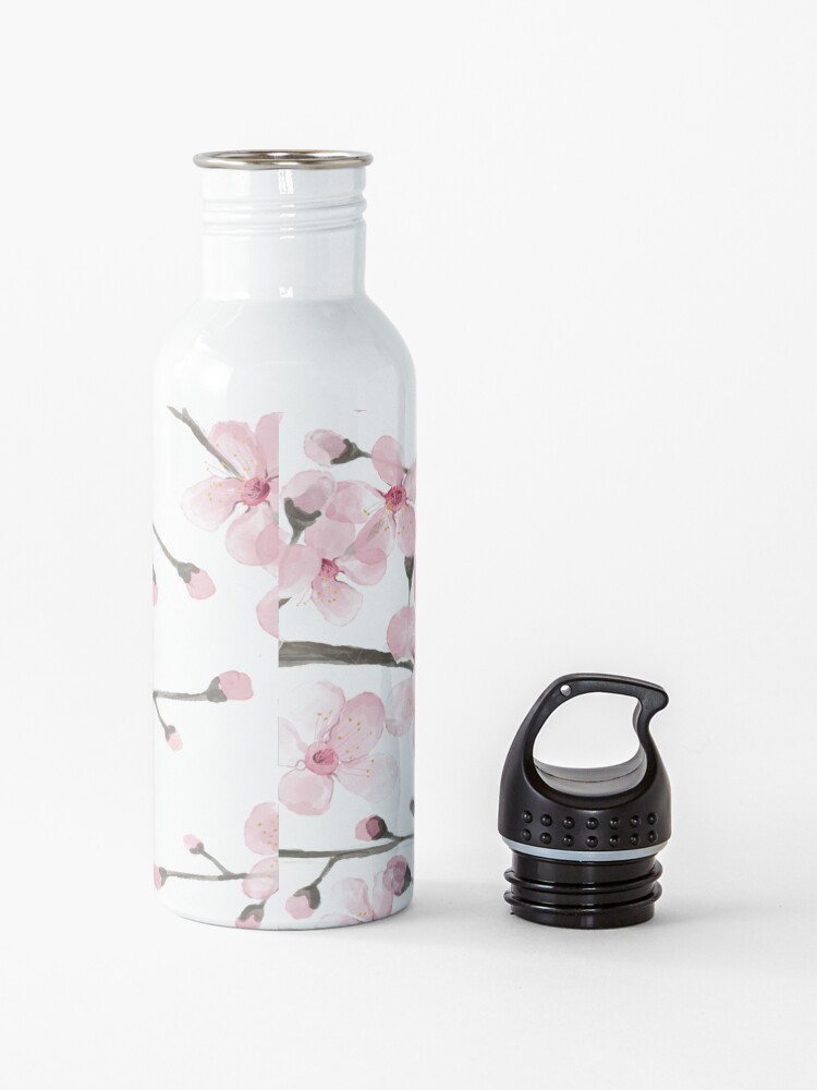 Alternate view of Cherry Blossom watercolor fashion and home decor by Magenta Rose Designs Water Bottle
