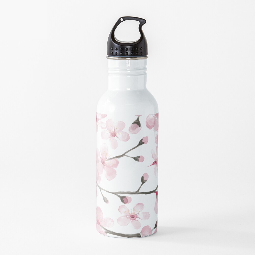 Cherry Blossom watercolor fashion and home decor by Magenta Rose Designs Water Bottle
