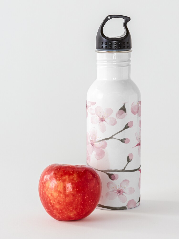 Alternate view of Cherry Blossom watercolor fashion and home decor by Magenta Rose Designs Water Bottle