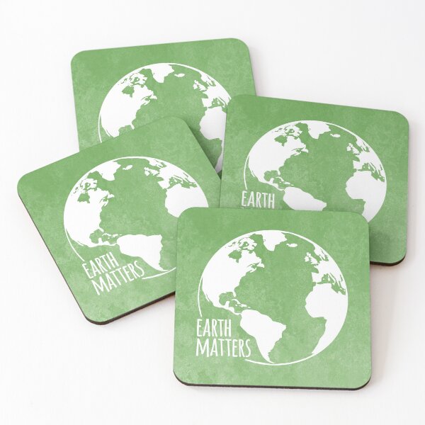 Item preview, Earth Matters - Earth Day - White Outline On Grunge Green 01 designed and sold by serenaking.