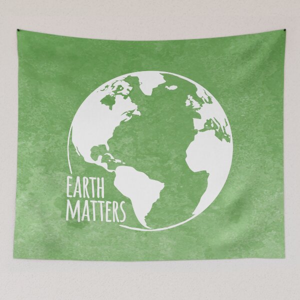 Item preview, Earth Matters - Earth Day - White Outline On Grunge Green 01 designed and sold by serenaking.