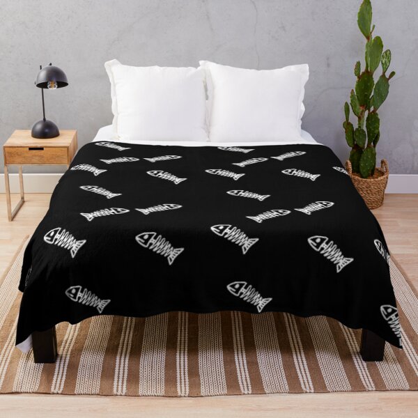 Item preview, Patrón de esqueleto de pescado negro designed and sold by tetibright.
