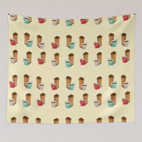 Item preview, Cups of coffee pattern designed and sold by tetibright.