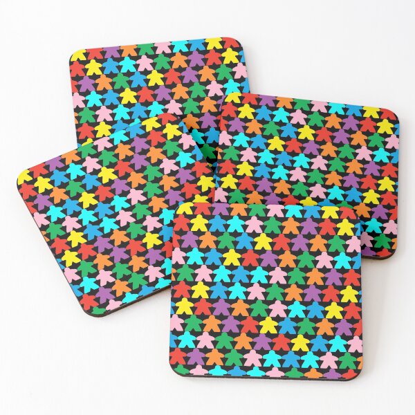 Colorful Meeples Coasters (Set of 4)