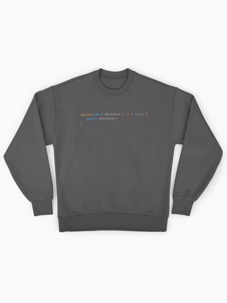 Thumbnail 1 of 6, Premium Oversized Sweatshirt, Social Distancing JavaScript Code designed and sold by VickiLanger.