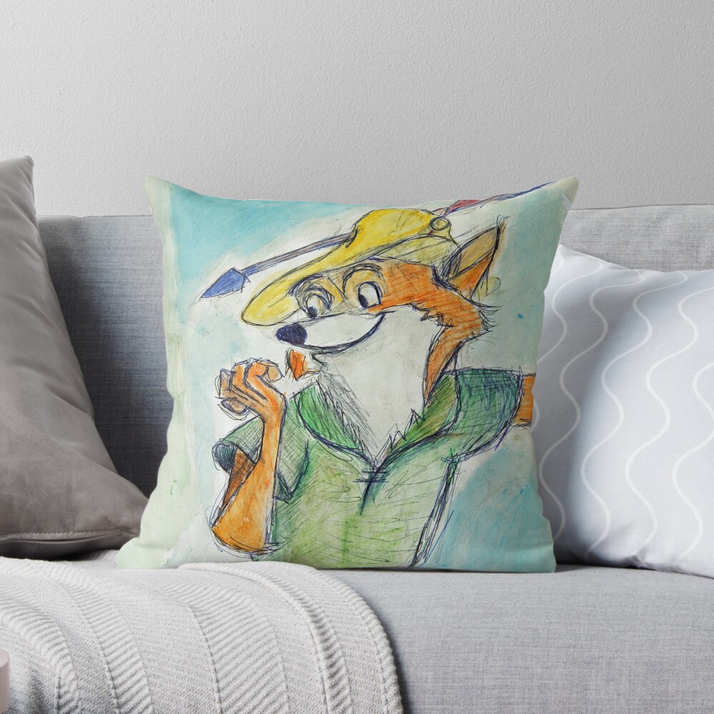 Cartoon Robin Hood Throw Pillow