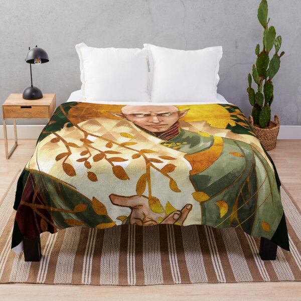 Solas from Dragon Age tarot card Throw Blanket