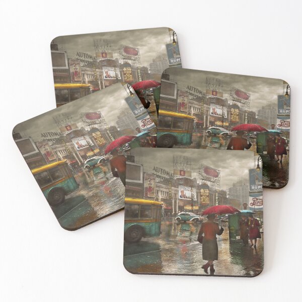 Item preview, City - NY - Times Square on a rainy day 1943 designed and sold by Mike Savad Photography.