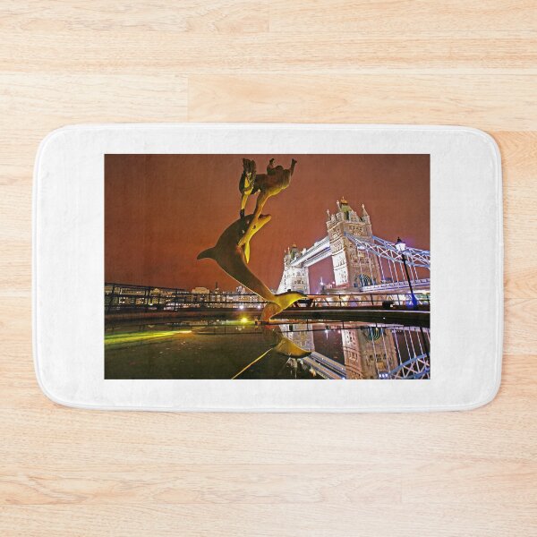Item preview, Dolphin playing in the Limelight - Tower Bridge in London designed and sold by DavidGutierrez.