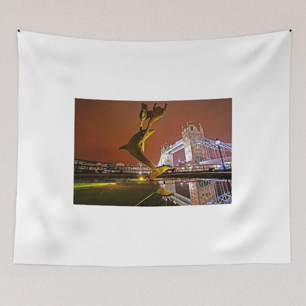 Item preview, Dolphin playing in the Limelight - Tower Bridge in London designed and sold by DavidGutierrez.