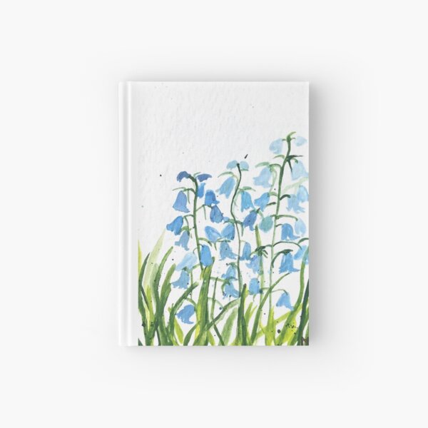 Bluebells flowers watercolour painting Hardcover Journal