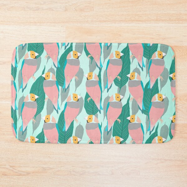 Item preview, Pink Rainbow Finch Bird Green Foliage Design designed and sold by InovArtS.