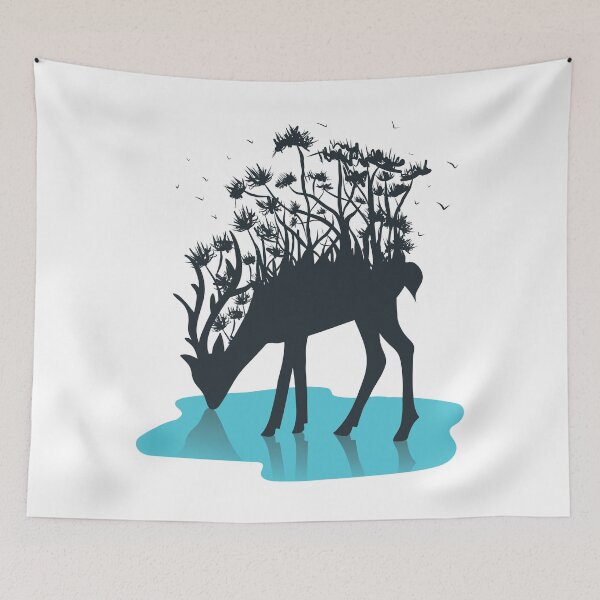 Item preview, Deer nature water. designed and sold by emphatic.
