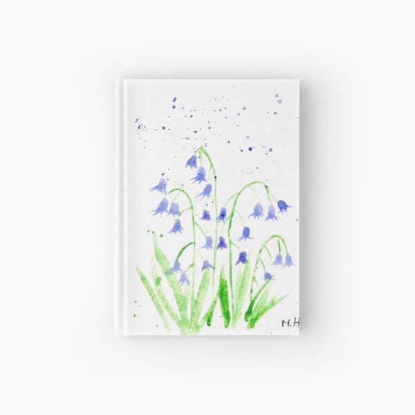 Bluebells flowers watercolour painting Hardcover Journal