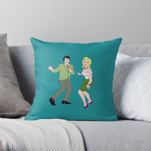 Retro Rocking Dancing Couple Throw Pillow