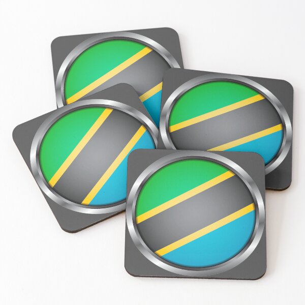 Item preview, Tanzania Flag Round Metal Frame designed and sold by mattpanta.