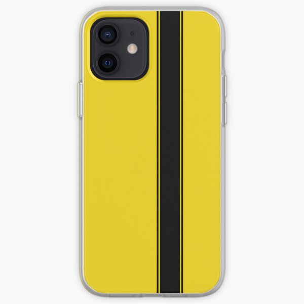 Racing Stripe - Black on Yellow iPhone Soft Case