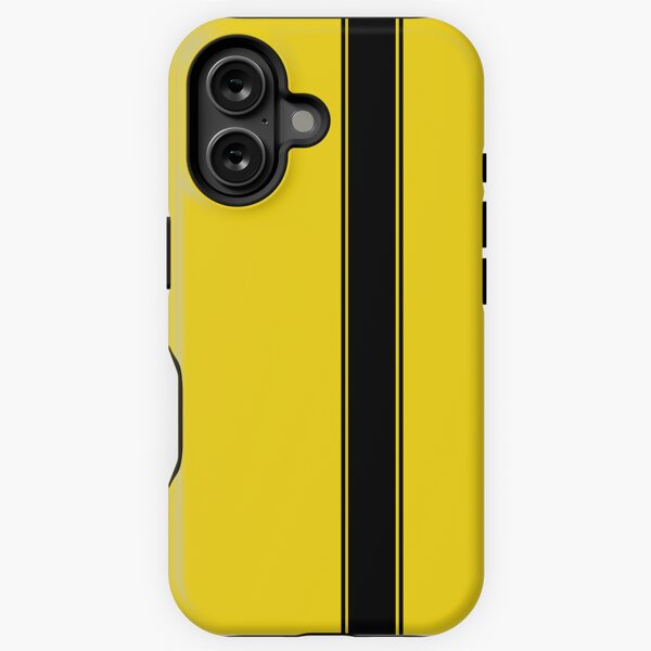 Racing Stripe - Black on Yellow iPhone Tough Case