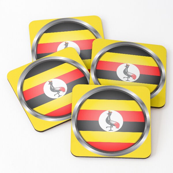 Item preview, Uganda Flag Round Metal Frame designed and sold by mattpanta.