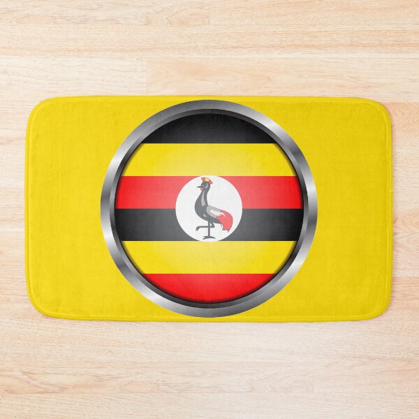 Item preview, Uganda Flag Round Metal Frame designed and sold by mattpanta.
